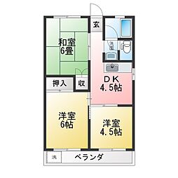 四季ハイツ 3DKの間取図画像