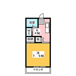 サニーハイツあんA 1Kの間取図画像
