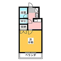 ラフィナート2 1Kの間取図画像