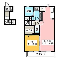 T'sコート 1LDKの間取図画像