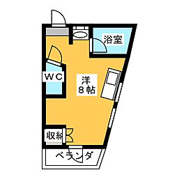 メゾンルーブル ワンルームの間取図画像