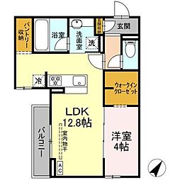 Dcrest新川S 1LDKの間取図画像