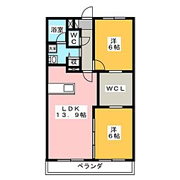 ティアラ 2LDKの間取図画像