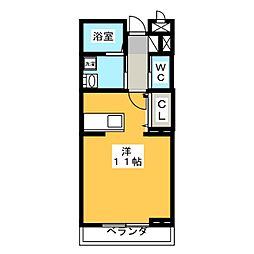 オーシャンヒルズ ワンルームの間取図画像