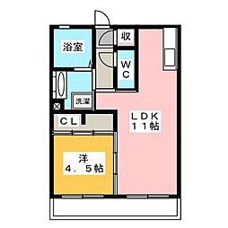 フェリーチェ 1LDKの間取図画像
