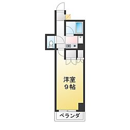 ホリホックイン安西 1Kの間取図画像