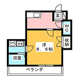 grace.k 1Kの間取図画像