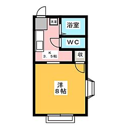 アーバンテラス深沢A 1Kの間取図画像