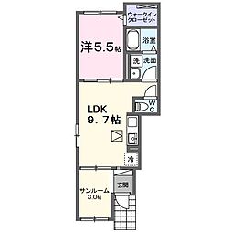 ディオネ 1LDKの間取図画像