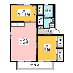 サント・ソラルB 2LDKの間取図画像