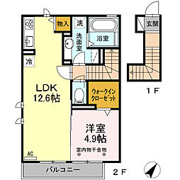 T'sコート 1LDKの間取図画像