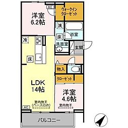 shine fort 2LDKの間取図画像