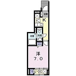 フォレスタ大和 1Kの間取図画像