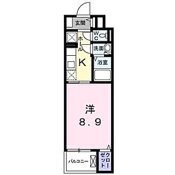 フェリーチェ 1Kの間取図画像