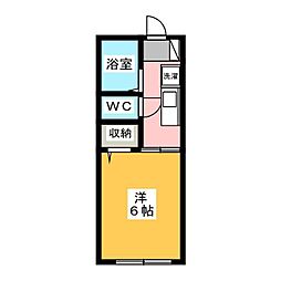 平成館 1Kの間取図画像