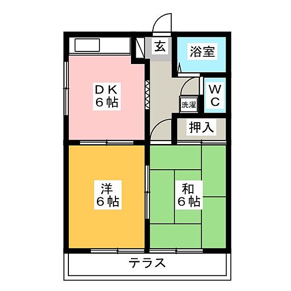 ゴッドバレー富塚 ｜静岡県浜松市中央区富塚町(賃貸アパート2DK・1階・38.00㎡)の写真 その2