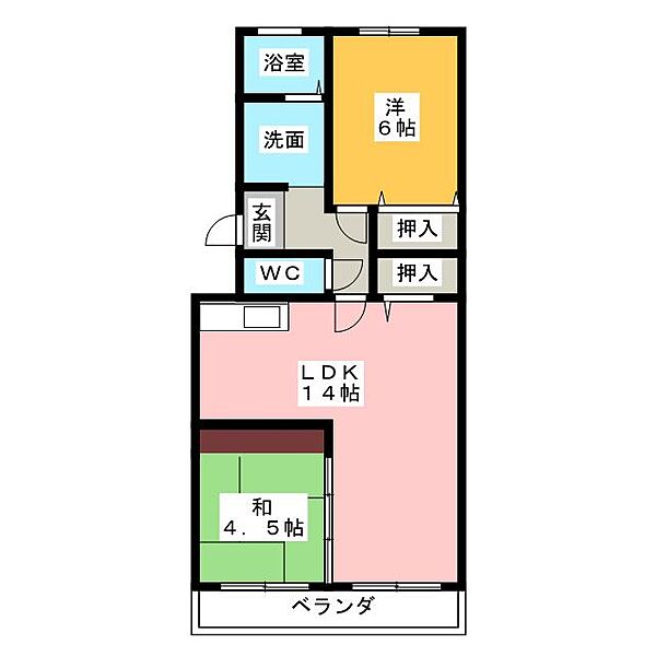 メローネＩＮＮ ｜静岡県浜松市中央区瓜内町(賃貸マンション2LDK・2階・55.53㎡)の写真 その2