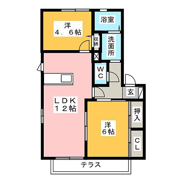 パレットB ｜静岡県浜松市中央区大島町(賃貸アパート2LDK・1階・52.27㎡)の写真 その2