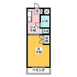 セリバテール 1DKの間取図画像