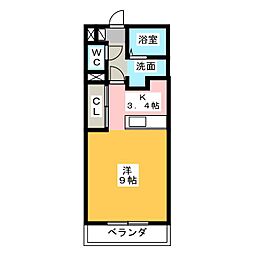 ヴァンベール 1Kの間取図画像