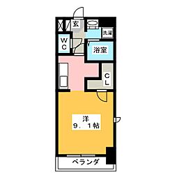 メゾンドール ワンルームの間取図画像