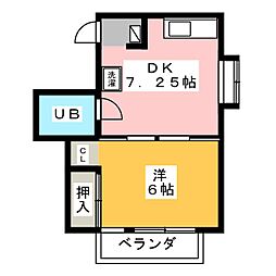 メゾン曳馬A 1DKの間取図画像