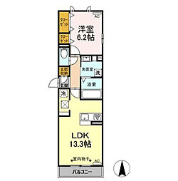 kaDan 1LDKの間取図画像