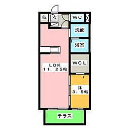 クルール 1LDKの間取図画像