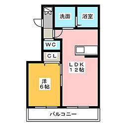 メゾンいなんば 1LDKの間取図画像
