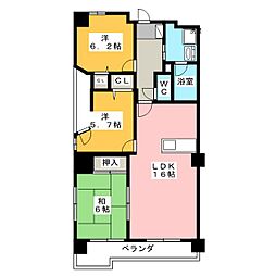 ネオステージ東浜松壱番館 3LDKの間取図画像