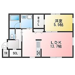 SKYIII 1LDKの間取図画像