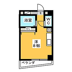 KEIビルエスポワール板屋 ワンルームの間取図画像