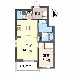 グレインコート 1LDKの間取図画像