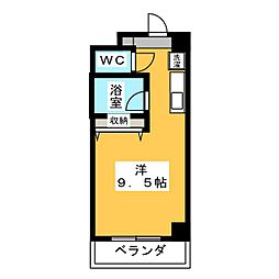 KEIビルエスポワール板屋 ワンルームの間取図画像