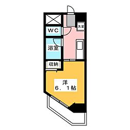 アルファビル 1Kの間取図画像
