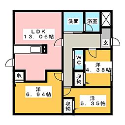 アートピア西都台 3LDKの間取図画像