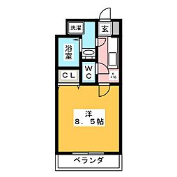 アバンティ3 1Kの間取図画像