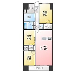 レーベン浜松VISTAGE(1204) 3LDKの間取図画像