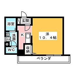 アップル第7マンション 1Kの間取図画像