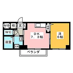 is常盤 1DKの間取図画像