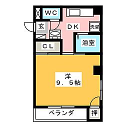 Avenue山下 1Kの間取図画像