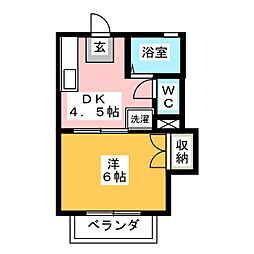 ラウム・ブリランテ 1DKの間取図画像