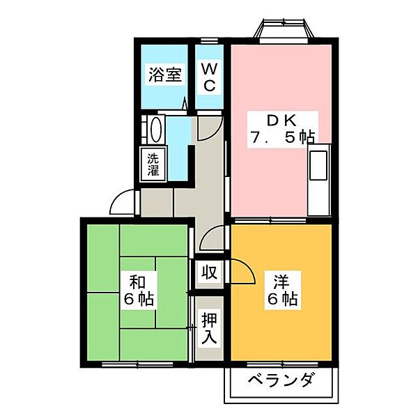 ヒルズ幸 ｜静岡県浜松市中央区幸２丁目(賃貸マンション2DK・1階・45.00㎡)の写真 その2