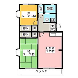 ブラウンコート 2LDKの間取図画像
