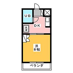 スカイアートハラ 1Kの間取図画像