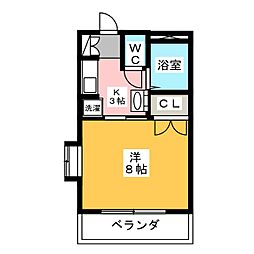 GLORYAOI 1Kの間取図画像