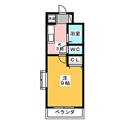 ラ・セフィーロ6 1Kの間取図画像