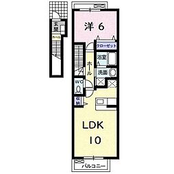 プリエール 1LDKの間取図画像