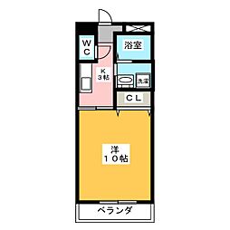 ウィンブルドン 1Kの間取図画像