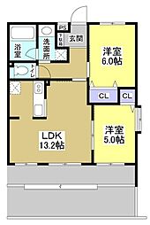 グランドガーデン凛 2LDKの間取図画像